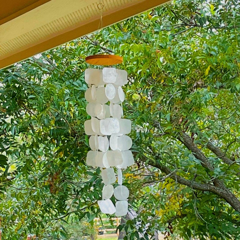Solange & Frances Wind Chimes for Outside  Gifts for Women Who Have Everything  Sea Glass Windchimes  Gift Ideas for mom  Outdoor Decor  Capiz Shell Windchime  Gifts for Mom - Image 5